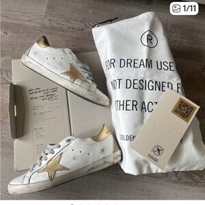 Golden Goose White Sneakers with Gold Star